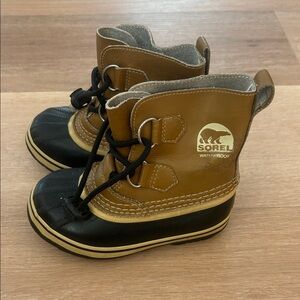Sorel Kids Brown and Black Waterproof Lace-Up Boots